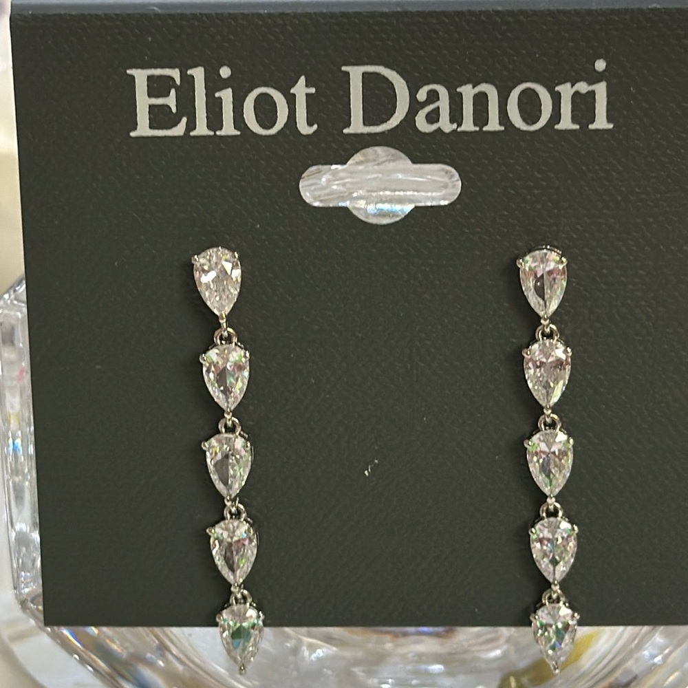 Eliot Danori silver Crystal pierced earrings NWT